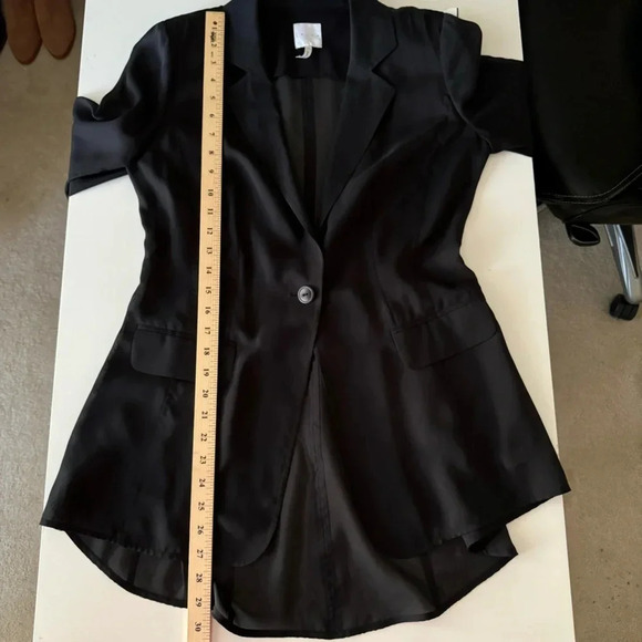 Leith Silk Sheer Long Single Button Blazer with Shoulder Pads Women’s size Small - Picture 13 of 14